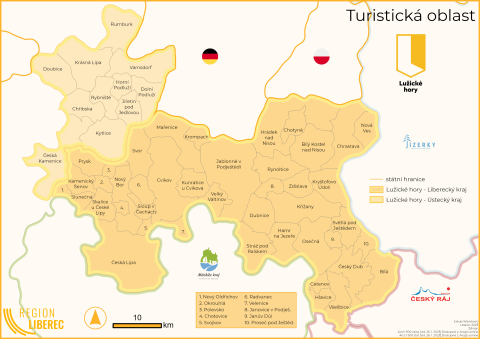 Mapa Lužické hory